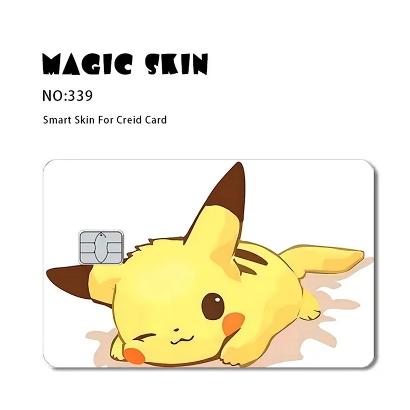 Anime Pokemon Pikachu Thẻ Tín Dụng Da 2.5D HD Dán Thẻ Decal Thẻ Mờ Phim Da Chip Nhỏ Chống Thấm Nước Miếng Dán Quà Tặng đồ Chơi