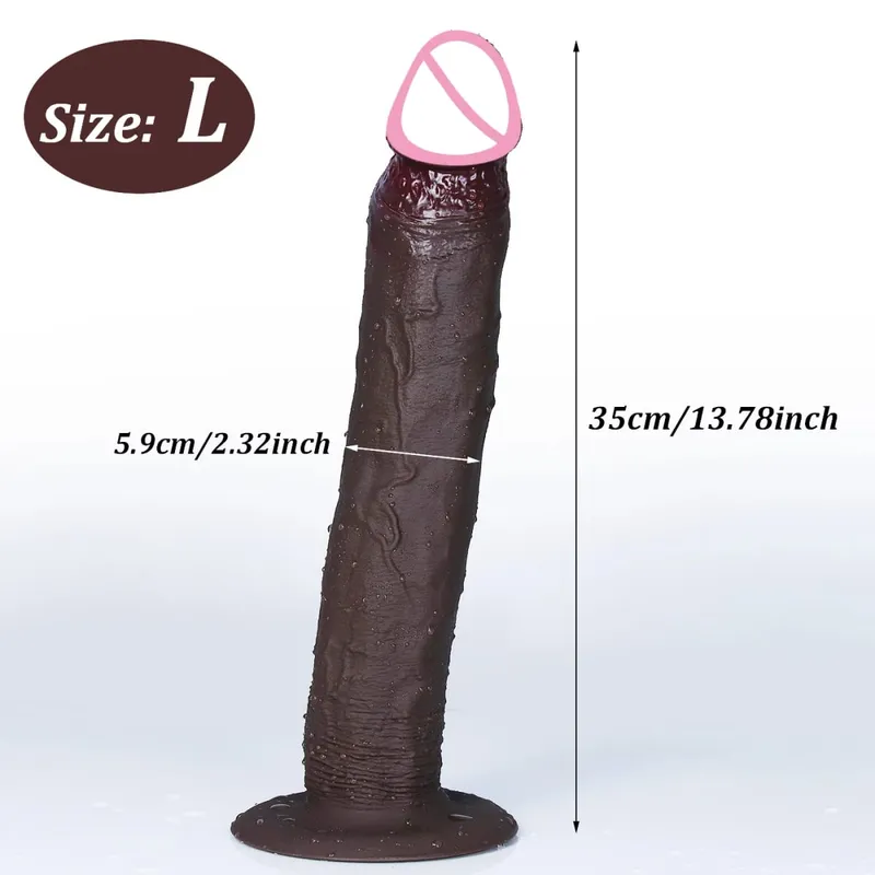 Ρεαλιστικό μακρύ μαλακό πισινό βύσμα Dildo 3 μεγεθών Ψεύτικο δέρμα πέους Αίσθηση σιλικόνης κόκορας Γυναίκα Άνδρας Αυνανισμός Βεντούζα Παιχνίδια πρωκτικού σεξ — image 9