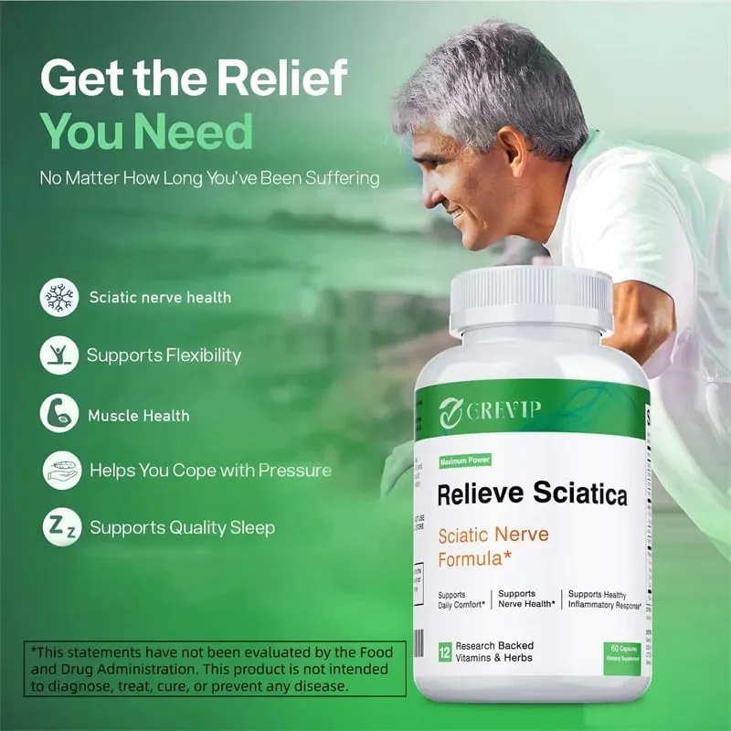 Sciatic Nerve Health Support - Relieve Joint Pain Hip Leg and Lower Back Discomfort and Improves Nervous System Health