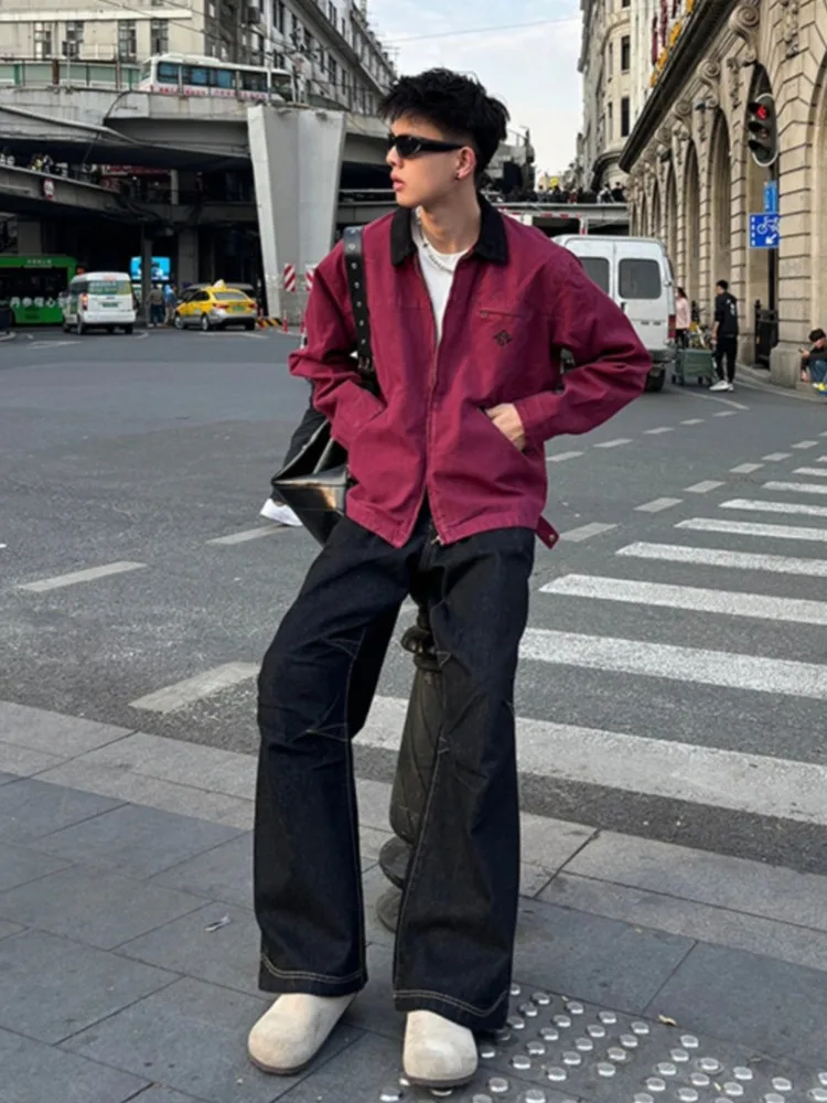 Spring Autumn Cargo Coat American Street Lapel Design Loose Casual All-matching Jacket Cotton Baseball Uniform Outerwear top