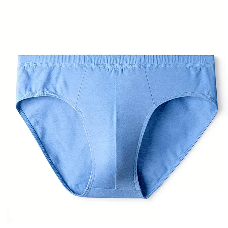 5Pcs Random Color Men's 100% Cotton Breathable Briefs Comfortable Male Underwear Lingerie Sexy Elastic Panties Underpants