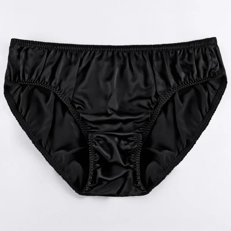 100% Mulberry Silk Men Sexy Underwear Wrinkle Briefs Breathable Male Panties Pure Silk Trigonometric Soft Man Underpants Summer — image 18