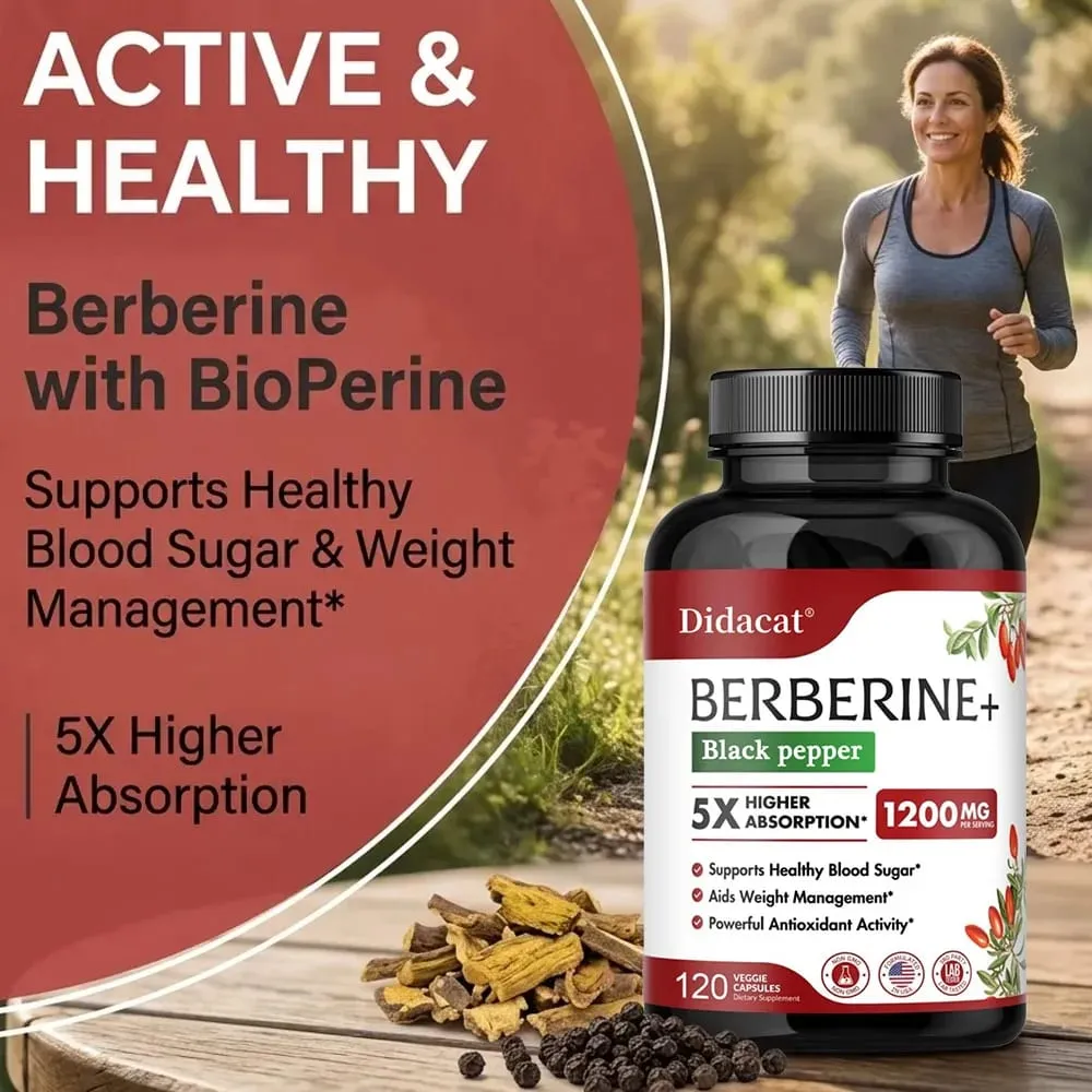 1200 MG Premium Berberine Supplement Capsules Supports Immune System CardiovascularHeart & Gastrointestinal Wellness — image 3