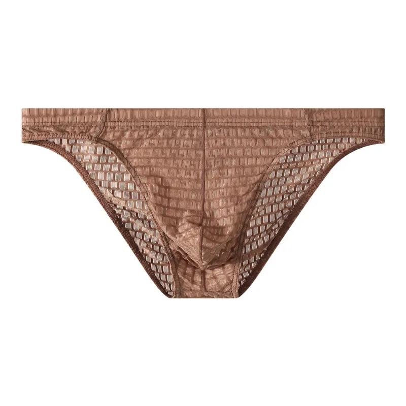 Men's Breathable See Through Underwear Briefs With Low-Waist Design And U Convex Pouch For Support And Comfort