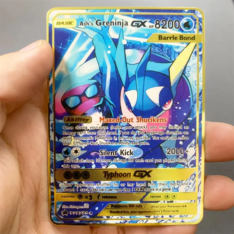 Tiếng Anh Kim Loại Pokemon Thẻ DIY Arceus Mewtwo Charizard Pikachu Sắt Sáng Bóng Pokémon GX Vmax EX Trò Chơi Trẻ Em Bộ Sưu Tập Thẻ Đồ Chơi Quà Tặng