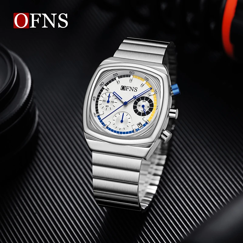 1635 New Fashion Men's Quartz Wristwatch Luminous Calendar Waterproof Steel Strap Casual Sport Watches for Man reloj hombre