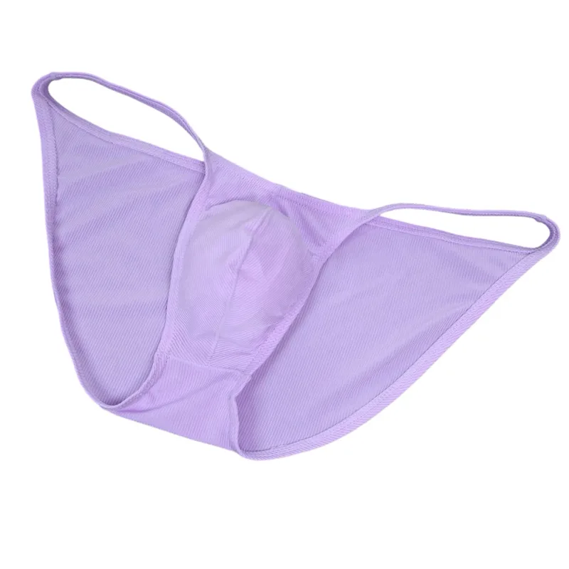 Men Fashion Ribbing Sexy High Fork Underwear Briefs U Convex Pouch Low Rise Man Comfortable Underpants Quick-drying