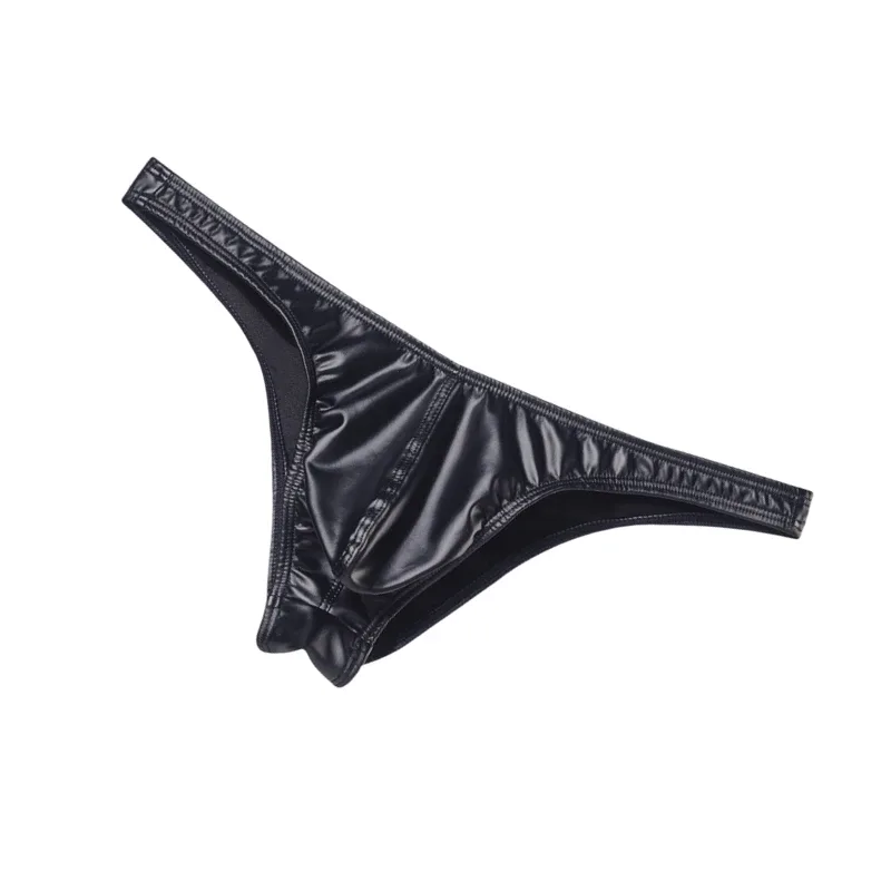3pcs Men Bikini Faux Leather Briefs Underwear Man Sexy Mini Underpants Cuecas Butt-lifting Zipper Low Waist Male Sissy Panties — image 6