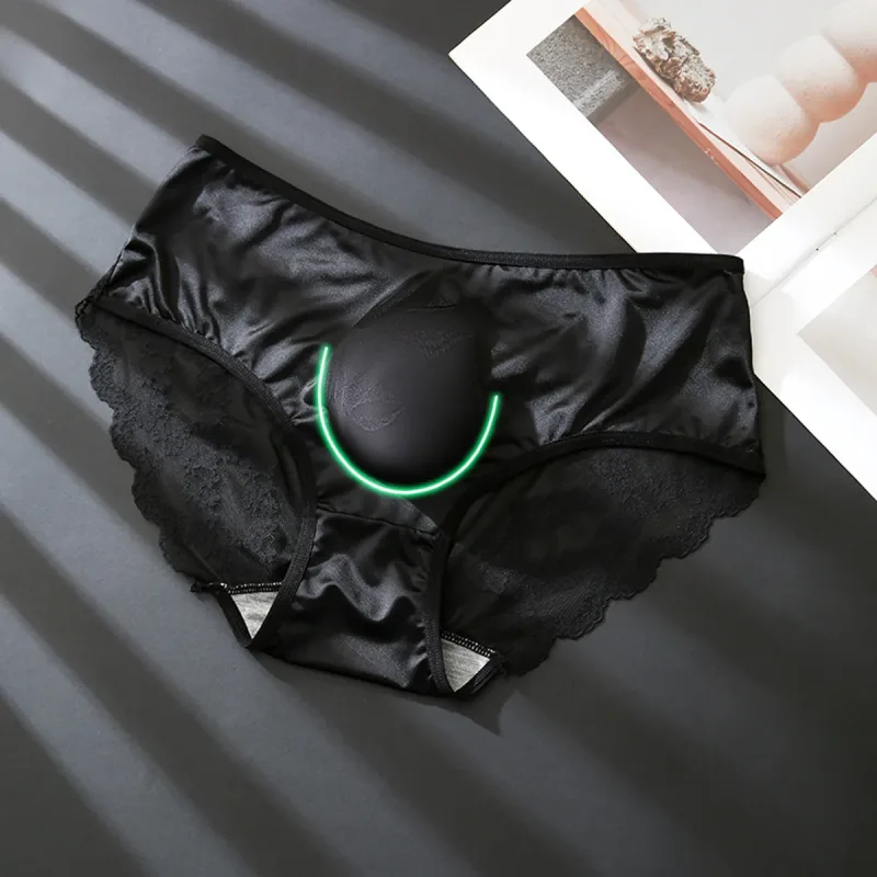 Women Panties for Men French Lace Satin Briefs Breathable U Convex Pouch Underpant Sexy Ruffle Lace Male Crossdresser Underwear