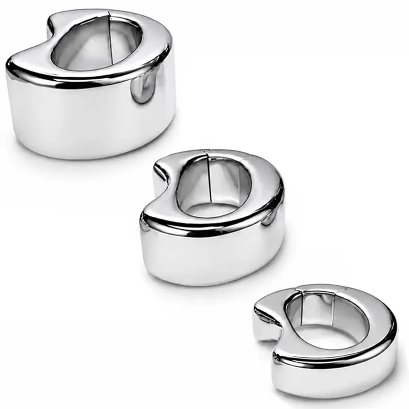 Stainless steel penis lock bondage cock Ring Heavy Duty male metal Ball Stretcher Scrotum Delay ejaculation BDSM Sex Toy for men — image 1