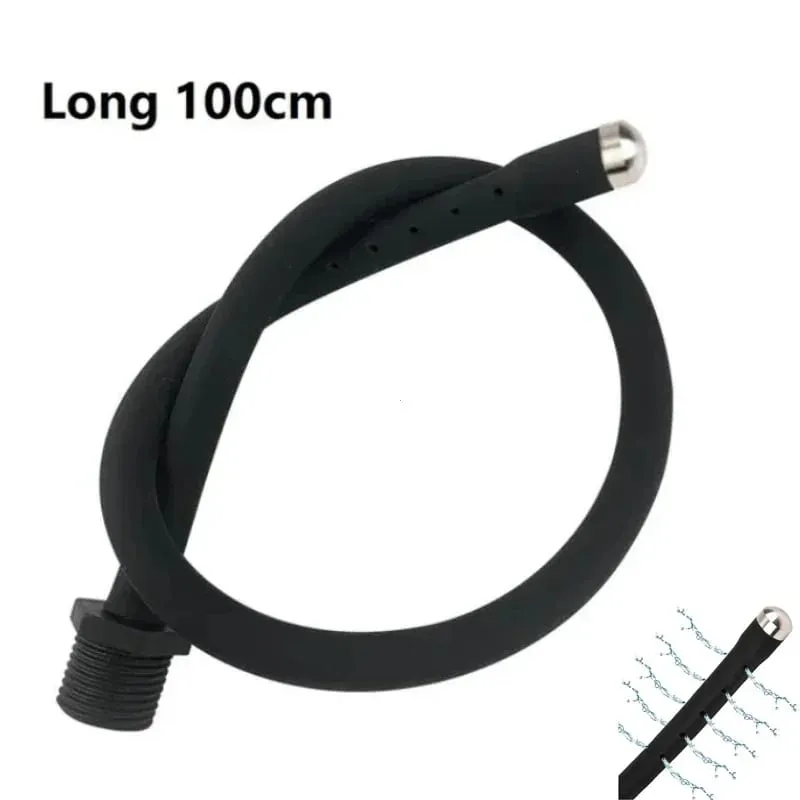Silicone Long 58cm Anal Beads Plug Dilator Douche Enema Vagina Cleaning Kit Buttplug Syringe Shower Head Gay Sex Toy For Couples