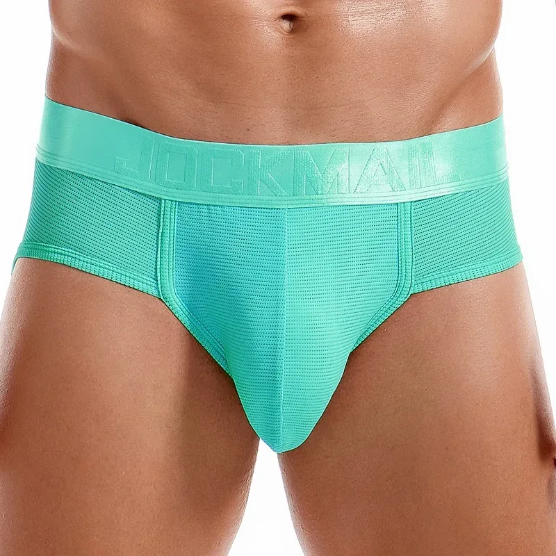 Jockmail Mens Underwear Briefs Mesh Breathable Sports Fitness Shorts Solid Color Sexy Low-rise Lingeries for Extreme Panties — image 39
