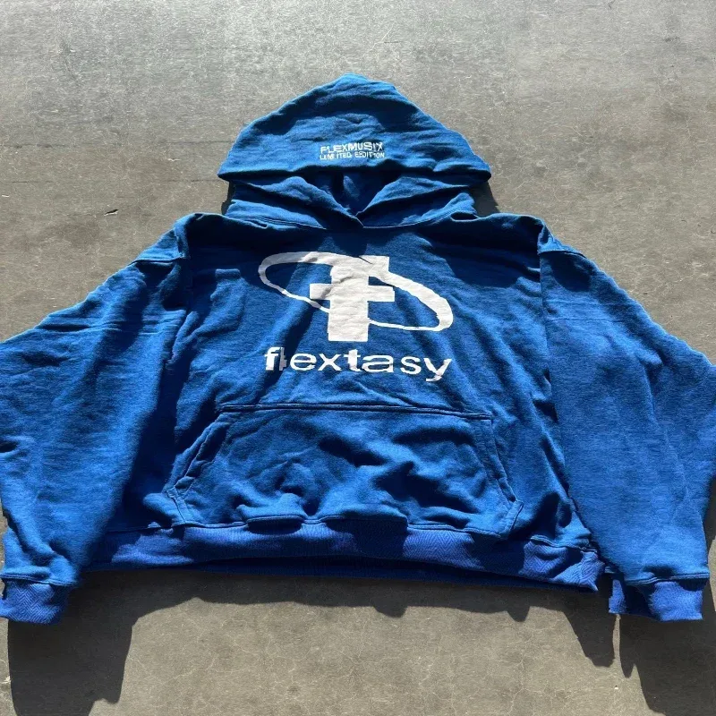 2000s Fashion Harajuku Hoodie Print Casual Gothic Klein Blue Streetwear Unisex New Trendy Hip Hop Sweatshirt Oversized Clothes — image 2