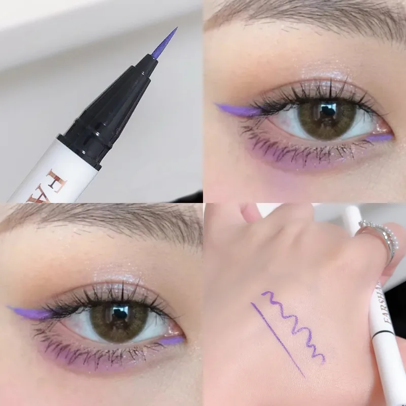 Liquid Matte Turquoise Eyeliner Ultra Fine Black White Eyeliner Waterproof Easy To Color Rainbow Colorful Eye Liner Eyes Makeup