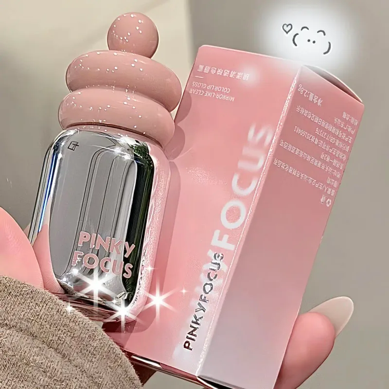Pinkyfocus Clear Gloss Lip Oil Ενυδατικό γυάλινο φινίρισμα Μη κολλώδες γυμνό σκιά Ιδανικό για στρώσεις για να φωτίζουν τα χείλη