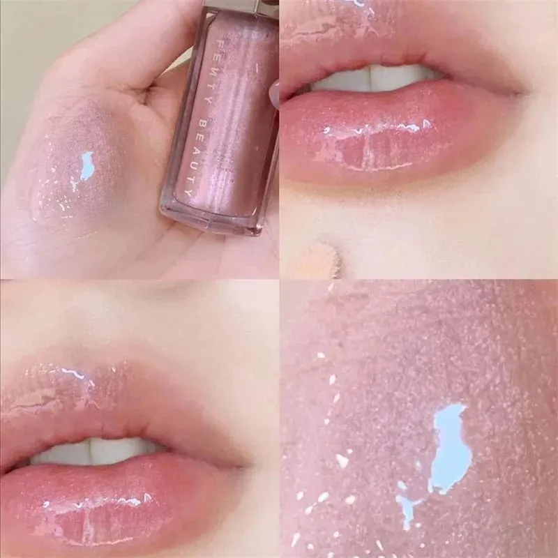 Fenty Beauty Transparent Lip Gloss Multicolor Moisten Shine Glitter Lip Plumper Makeup Beginner Liquid Lipstick Makeup Cosmetics