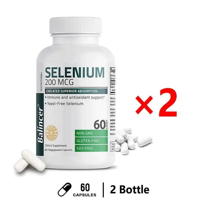 Balincer 200mcg Mineral Antioxidant Supplement with Selenium - Supports Immune Overall Health - Non-GMO Easy to Absorb