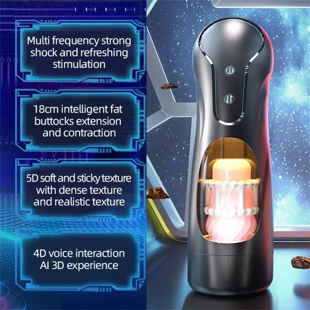 Masturbation Cup para sa Mga Lalaki na may Electric Telescopic Awtomatikong Telescopic Piston Pumping Masturbation Device Mga Pang-adultong Sex Toy