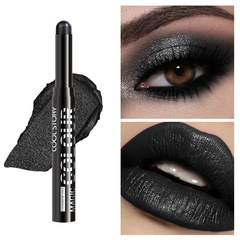 2 σε 1 Eyeshadow Lipstick Stick Pencil Waterproof Glitter Brighten Matte Eye Shadow Makeup Pigment Eyeshadow Pen