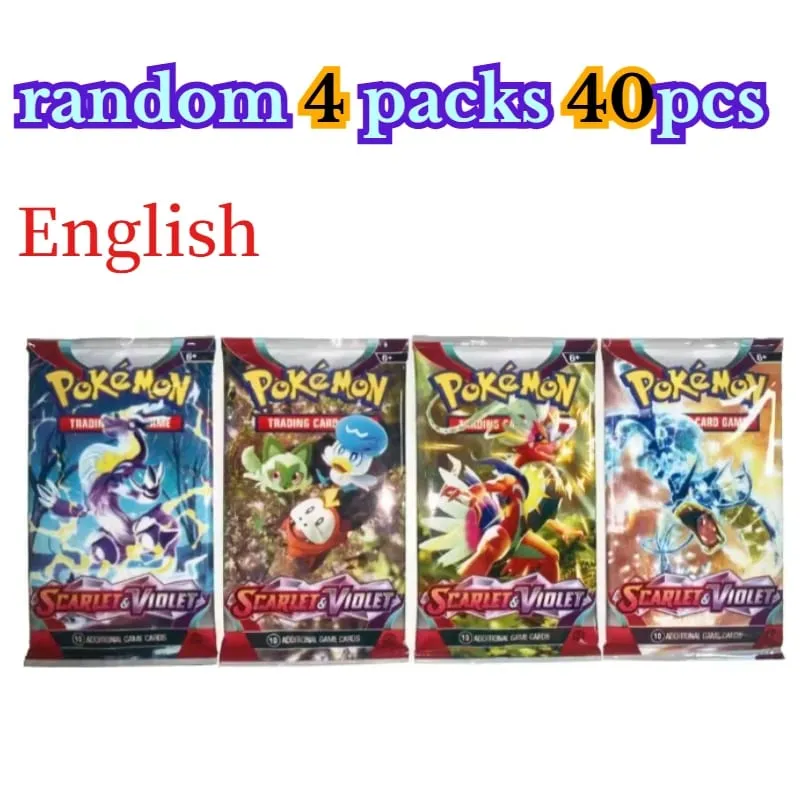 διασκέδαση 40 τεμάχια Pokemon Card Pack 4 Sets Sun Moon Violet 151 Αγγλικές κάρτες συναλλαγών Συλλεκτικά παιχνίδια Halloween Gift Fantasy Sci Fi — image 16