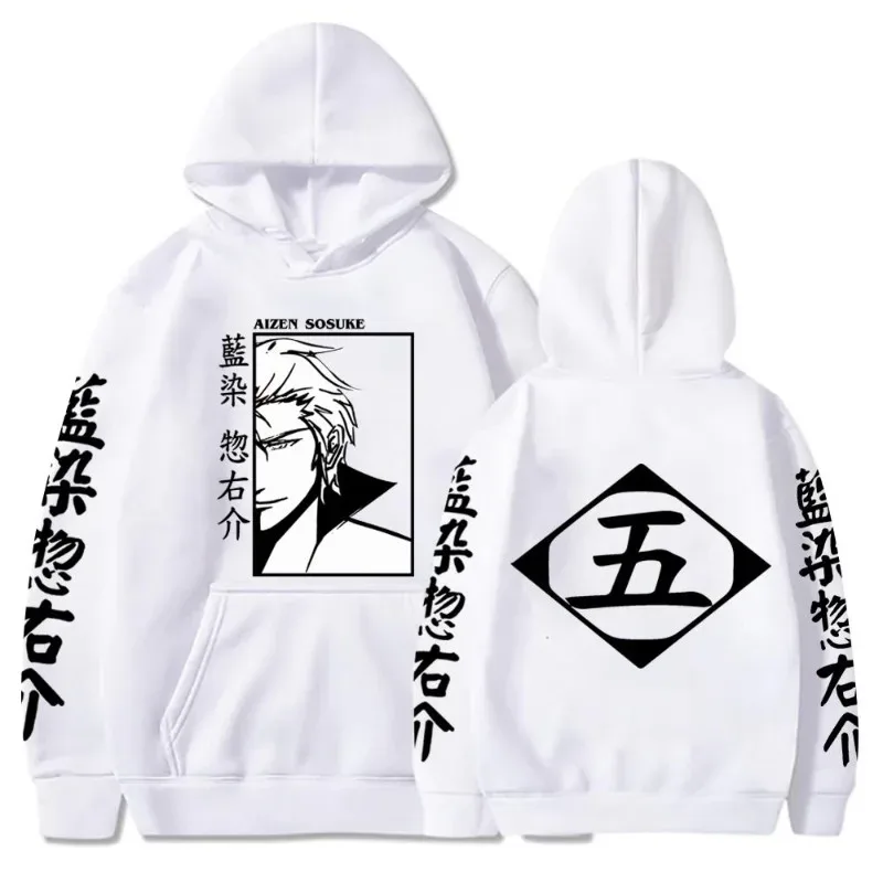 Japón Anime Bleach Aizen Sosuke Manga Cosplay sudaderas con capucha jerseys Tops hombre mujer Ropa de Manga larga sudaderas con capucha de dibujos animados sudadera