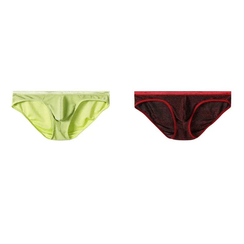 Men's Ice Silk Triangle Panties Sexy U-Shape Thin Briefs Breathable Mesh Low-Waist Underwear — image 20