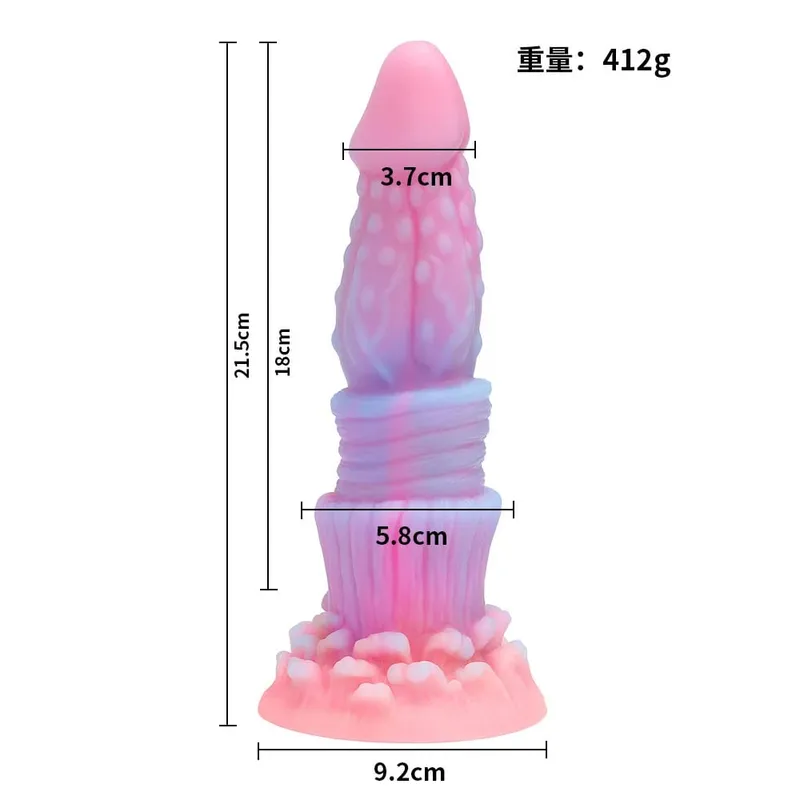 Realistic Night Glowing Anal Plug Luminous Monster Dragon Dildo for Women Men Butt Plug Sexy Dog Shape Sex Toy for Couples
