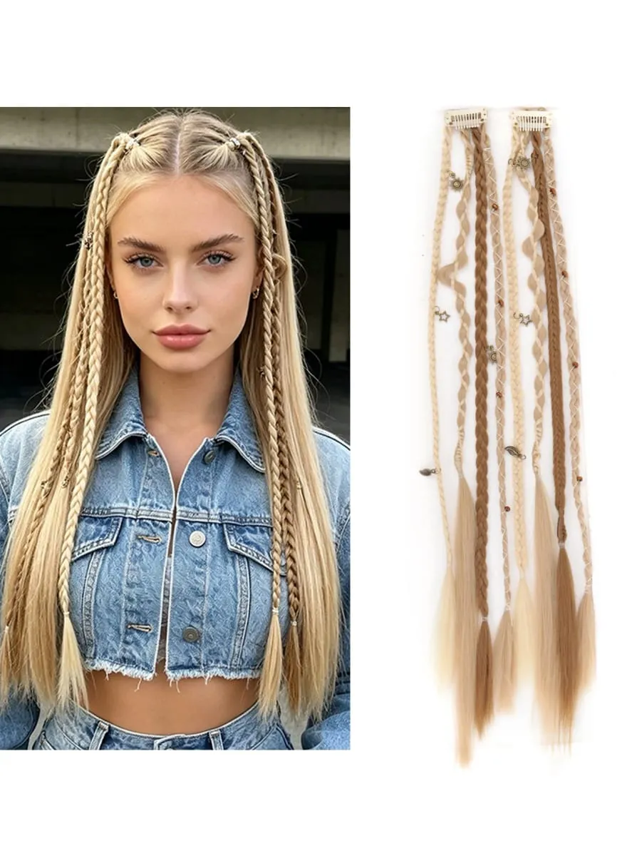 Ombre Synthetic Boho-style Μικρές στριφτές πλεκτές κοτσίδες για γυναικείες πλεξούδες περούκα BB Clip-on Spicy Girl Brown Boxing braids — image 9