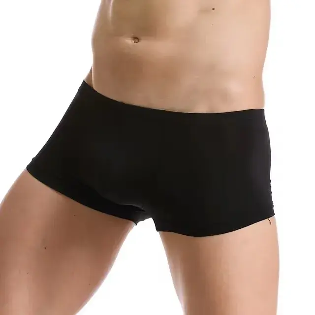 Mutandine da uomo Boxer in seta di ghiaccio Intimo sexy Boxer ultrasottili Vedi attraverso mutande maschili Boxer — image 3