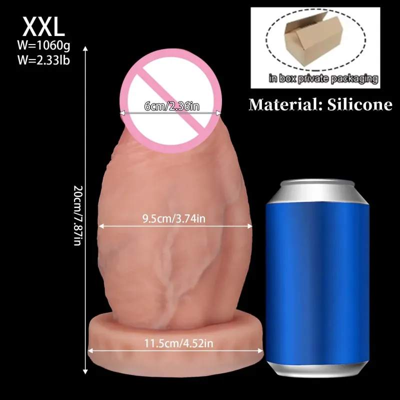 New Realistic Big Huge Thick Anal Dildo Butt Plug Giant Large Soft Silicone Anal Plug Expander Training Adult Sex Toys for Women