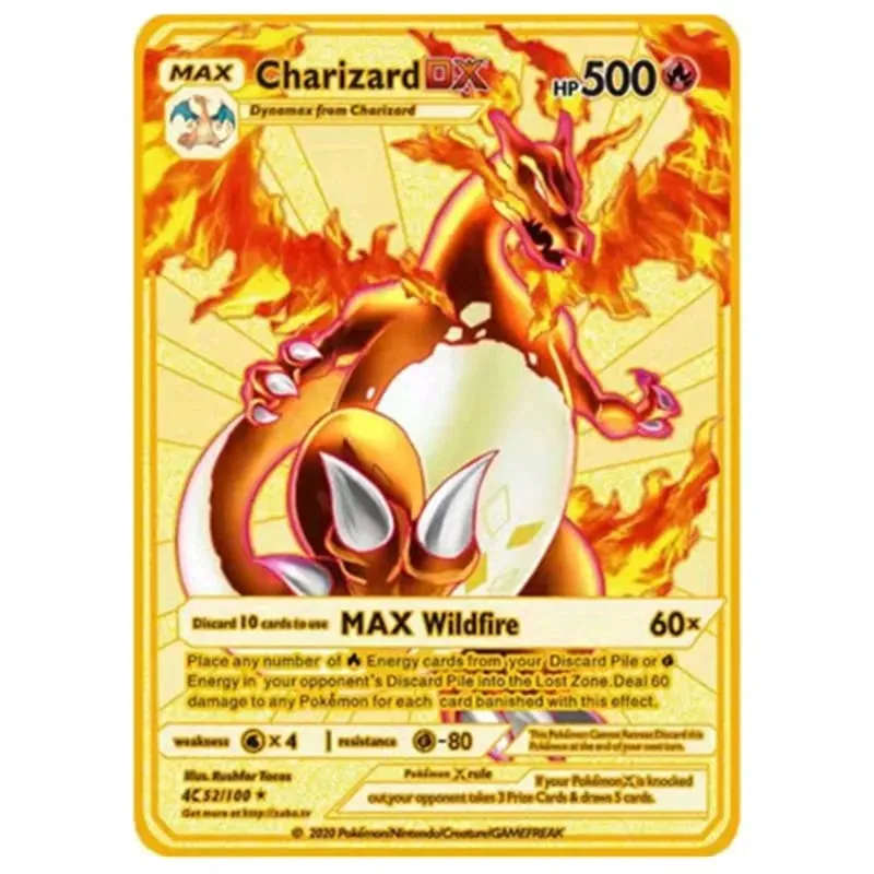 Αγγλική έκδοση Pokemon Metal Card Anime Figure Pikachu Charizard Mewtwo Battle Trading Game Collection Cards Model Toy Gifts — image 5