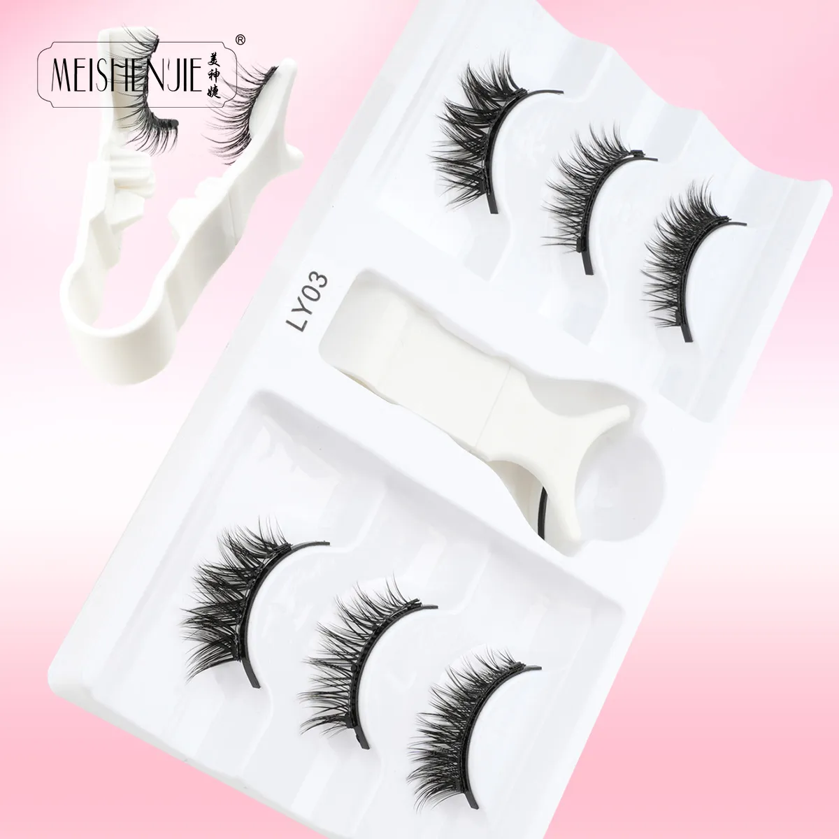 1/3 Pairs Magnetic Eye Lashes Χειροποίητες βλεφαρίδες Μαλακές επαναχρησιμοποιούμενες μαγνητικές βλεφαρίδες Natural look 3D Ψεύτικες βλεφαρίδες Σετ τσιμπιδάκια μακιγιάζ — image 4