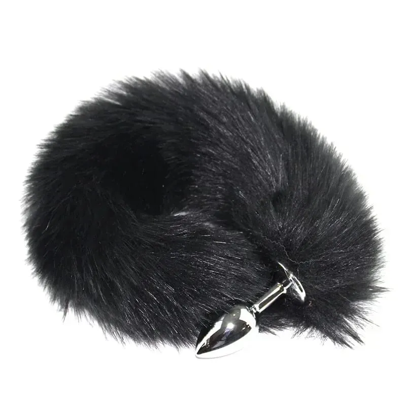 Sex Sm Props Metal Anal Plug Solid Color Fox Tail Anal Plug Backyard Development Training Plug Anal Toys Expand The Anus