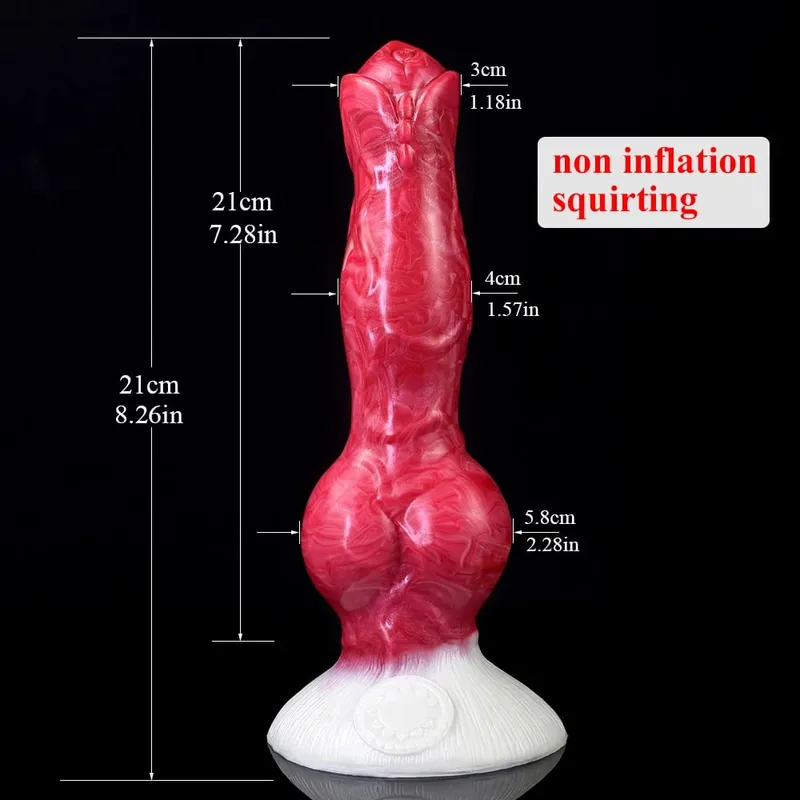 Ejaculation Anal Plug Dog/Wolf Dildo Inflatable Big Knot Penis with Squirting Function Strong Sucker Sex Toy for Women Men — image 16