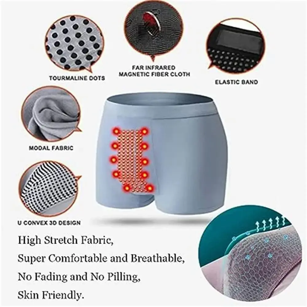 Quần lót nam bằng vải polyester Sợi co giãn trị liệu từ tính Quần lót nam Quần lót thoải mái để sử dụng thông thường