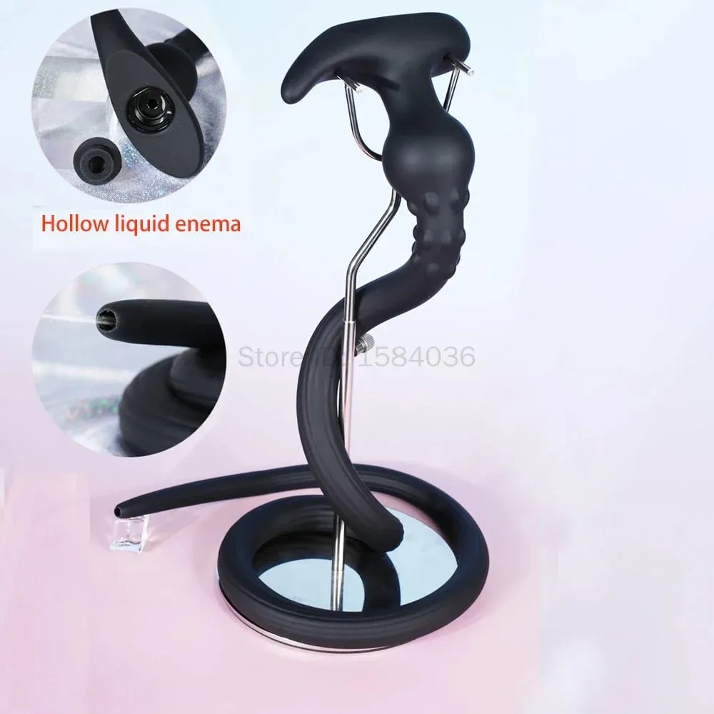 Super Long Anal Plug Whip Silicone Wearable Butt Plug Hollow Enema Vaginal Cleaning Dildos Mas Malalim 18+ Pang-adultong Mga Laruan sa Pagtatalik para sa Mag-asawa