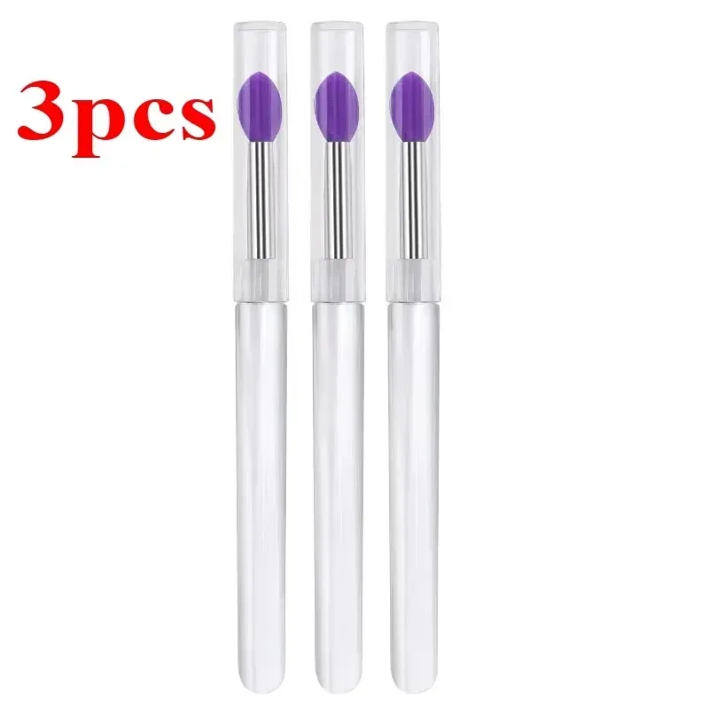 3/5/10 Chiếc Di Động Silicone Cọ Môi Có Nắp Mềm Mại Đa Năng Son Dưỡng Môi Applicator Son Môi Lipgloss Cọ Trang Điểm