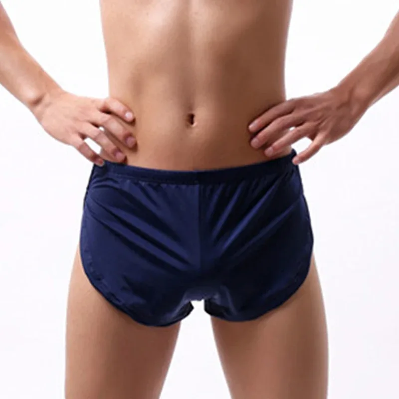 Erkek Külot İç Giyim Boksörler Nefes Erkekler Boxer Pijama Yan Bölünmüş Külot Cueca Homem Şort Pijama