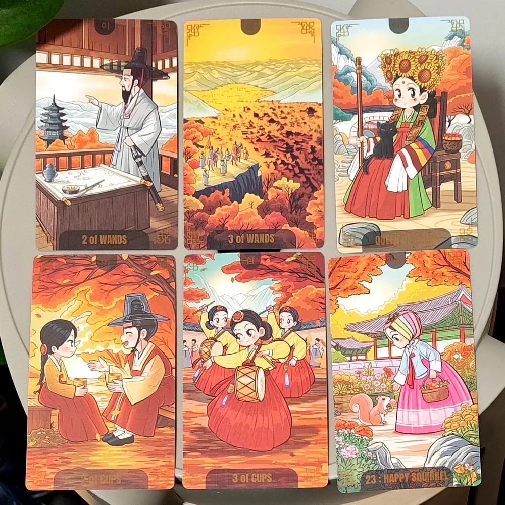 Διαχρονικό στο The Autumn Chibi Tarot Deck for Collectors in Rigid Box 12*7cm Korenji Tarot 78 Cute Korean Style Hanbok Cards