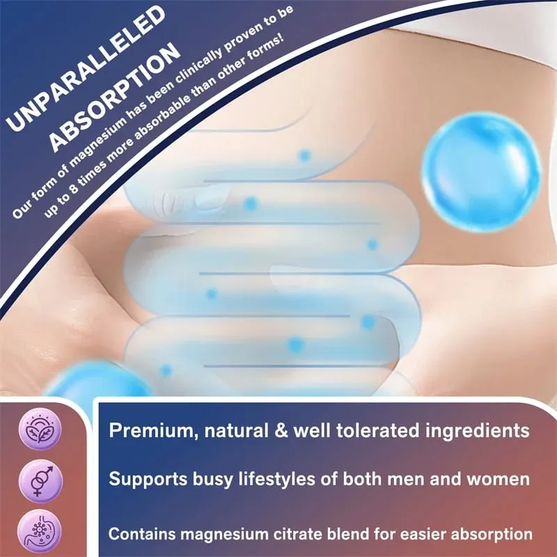 Complex Capsules Magnesium - Συμπλήρωμα για την υγεία των οστών και της καρδιάς Υποστήριξη ύπνου Μυϊκή χαλάρωση Ανακούφιση από στρες και άγχος