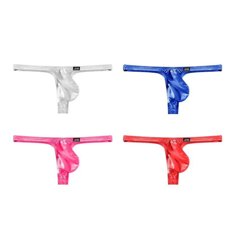 UniqueShiny Underwear men's thongs fully transparent T-pants ultra-thin ice silk men's fun low waisted slim fitting T-pants A747 — image 2