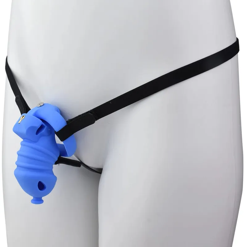Jaula de silicona para pene masculino, cinturón de castidad, consolador con bloqueo para pene, Juguetes sexuales antiescape para hombres, accesorios eróticos — image 8