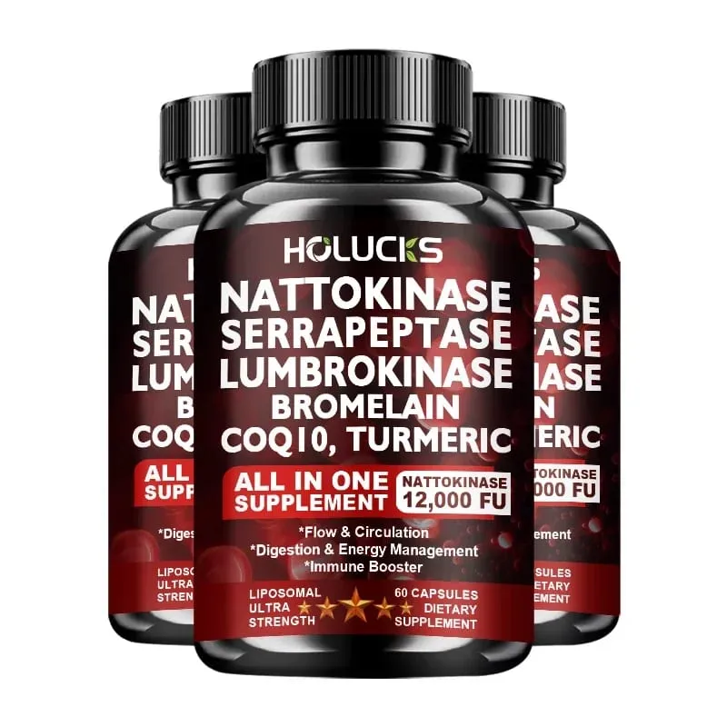 Premium Nattokinase Supplement with Bromelain CoQ10 Turmeric Support Blood Flow Joint Heart Health Antioxidant & Vitality