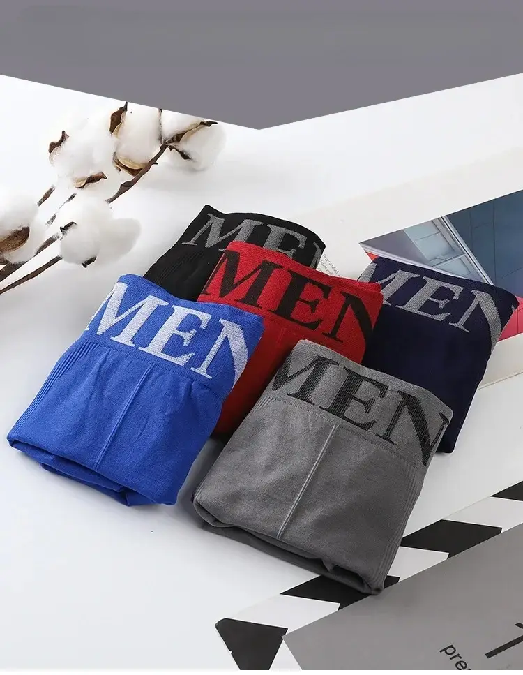 3Pcs/Lot Men's Panties Underwear Boxers Breathable Man Boxer Solid Underpants Comfortable Male Brand Shorts Black Blue Underwear