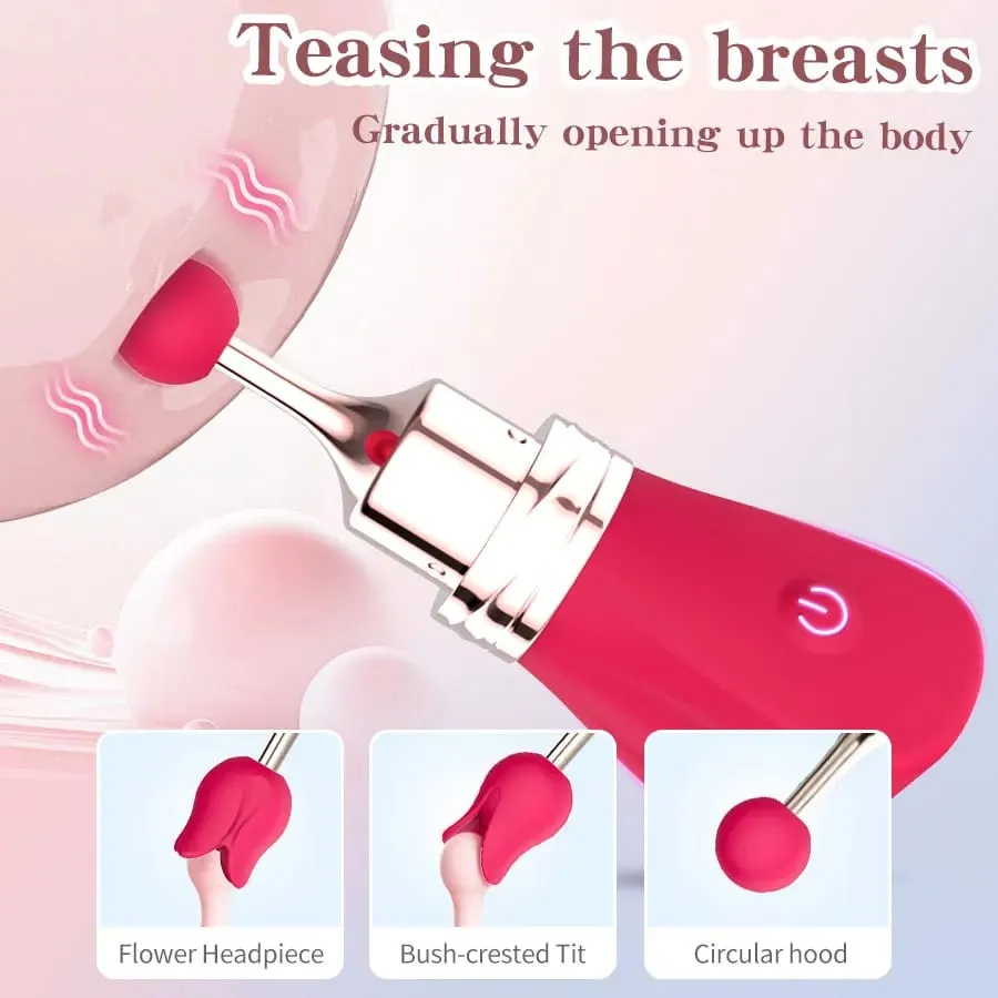 Women's Adult Toy Massager Clitoral G-Spot Nipple Stimulator High-Frequency Mini Bullet Vibrator 3 Silicone Massage Heads