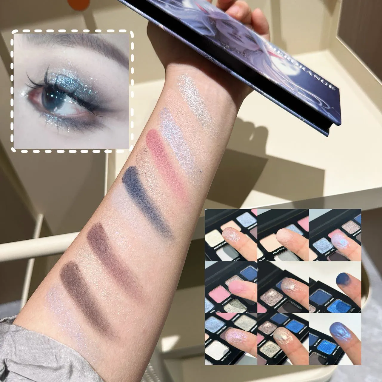 12 Χρώματα Μεταλλική Παλέτα Σκιών Ματιών Pearl Matte Sparkling Shimmer Blue Eye Shadow Highlighter Brighten Glitter Fashion Makeup — image 6