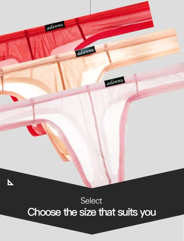 Ultra Thin Sheer Briefs Men Underwear Cooling Knickers Low Rise Bulge Pouch Underpants Soft Mesh Panties Male Thong Pants