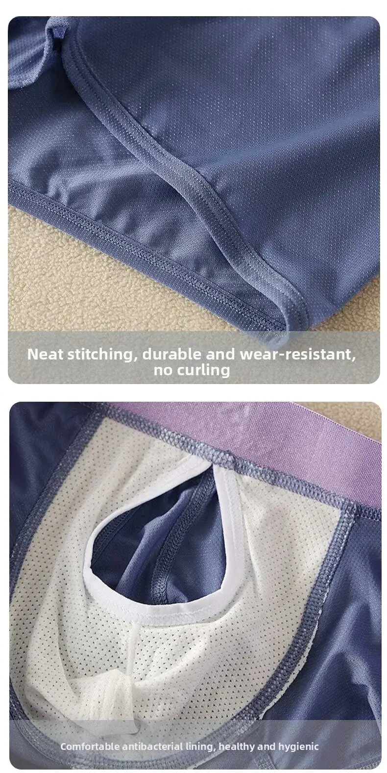 Summer Ice Silk Underwear Men's Quick Drying Boxer Shorts Lightweight Breathable Separable Side Opening Non Detachable Panties — image 12