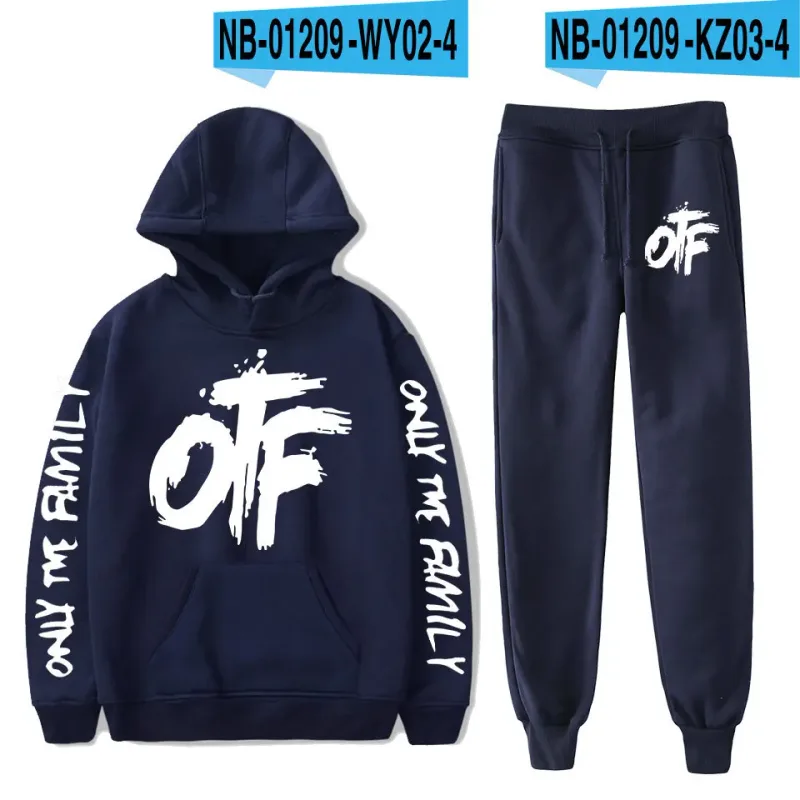 Harajuku مريحة مضحك OTF رسالة طباعة البلوز Sweatpants دعوى الرجال/النساء هوديس + بنطلون دعوى لطيف 2 قطعة مجموعة الملابس