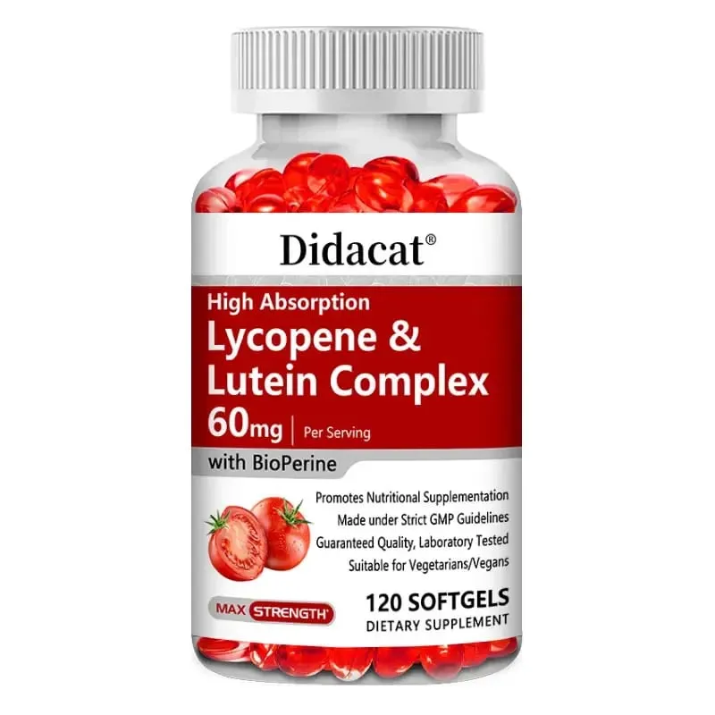 Lycopene + Lutein Complex 60mg with Bioperine Dietary Supplement for Prostate Heart & Eyes Health Antioxidant Non-GMO — image 8